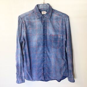 Faherty Long Sleeve Ventura Button Up Shirt - Washed Red Windowpane - S
